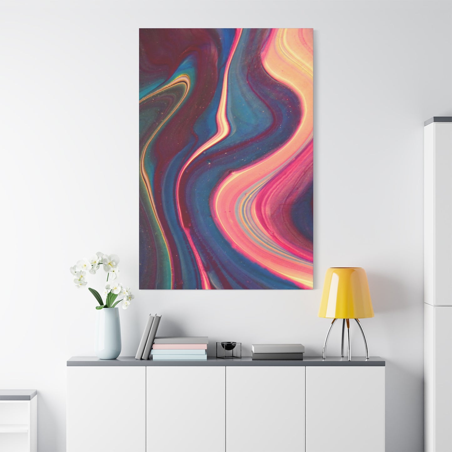 ‘ABSTRACT’ Blue Matte Canvas, Stretched, 1.25"