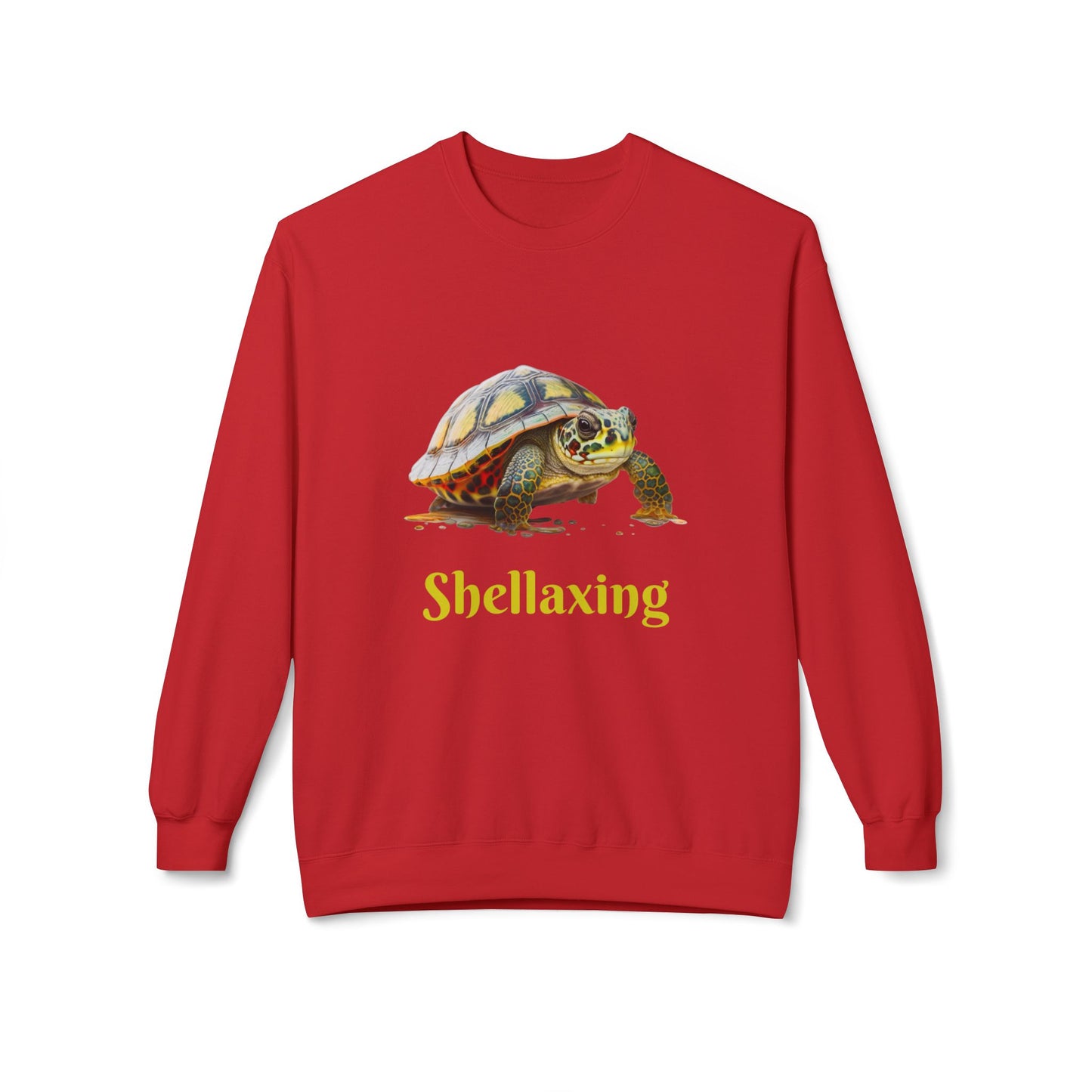 ‘Shellaxing’ Turtle’ Unisex Midweight Softstyle Fleece Crewneck Sweatshirt