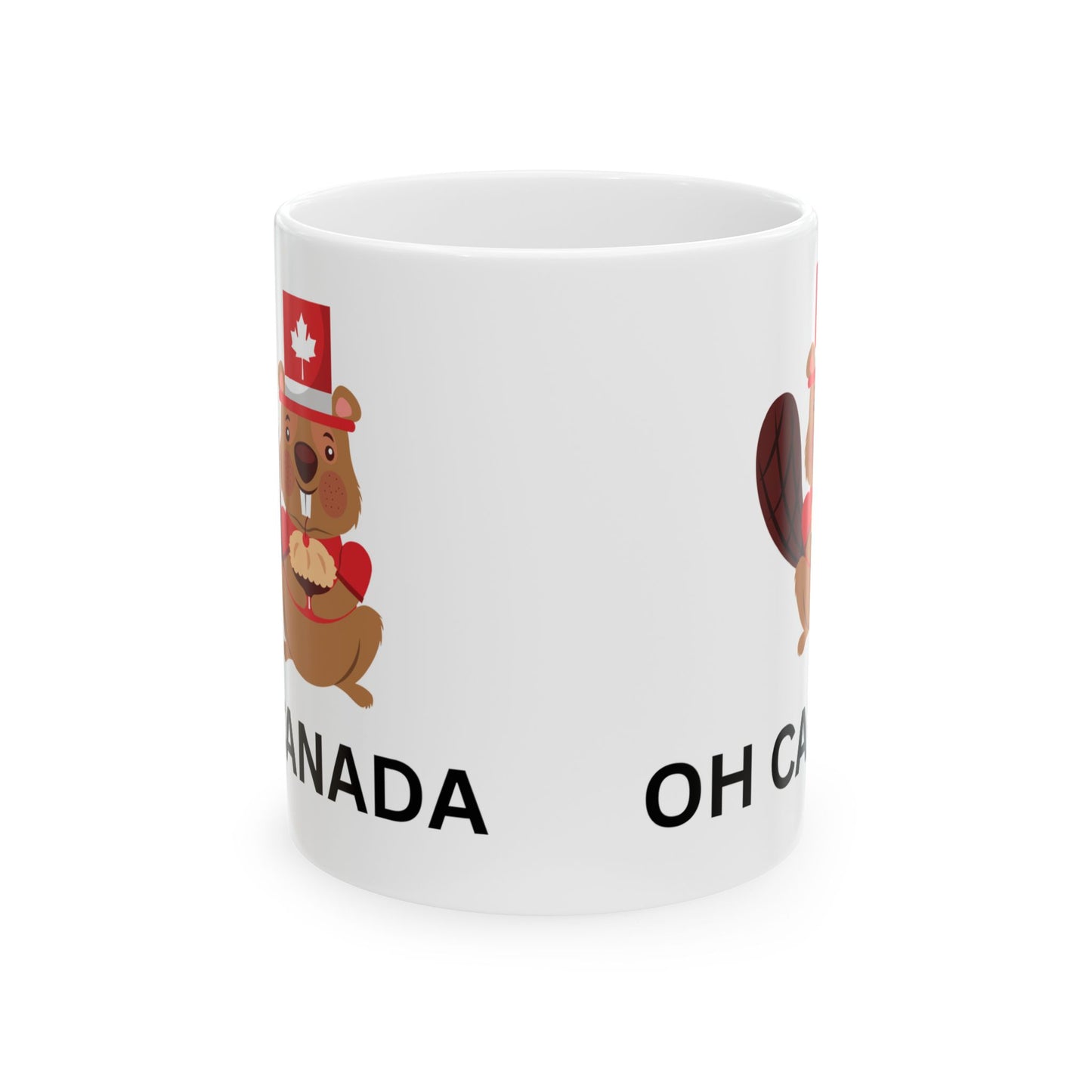 Canada-Themed Ceramic Mug - Oh Canada, Cute Beaver Design, Perfect for Gifts and Celebrations