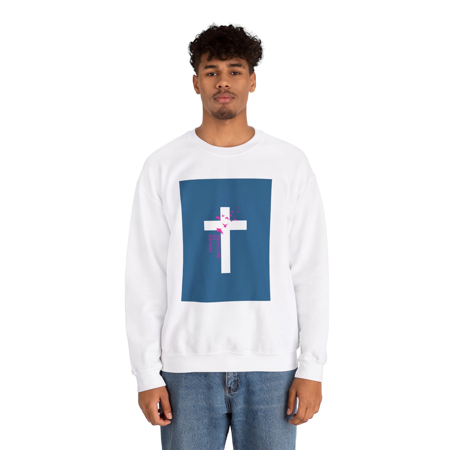 Inspirational Cross Design Unisex Crewneck Sweatshirt - Faith & Love