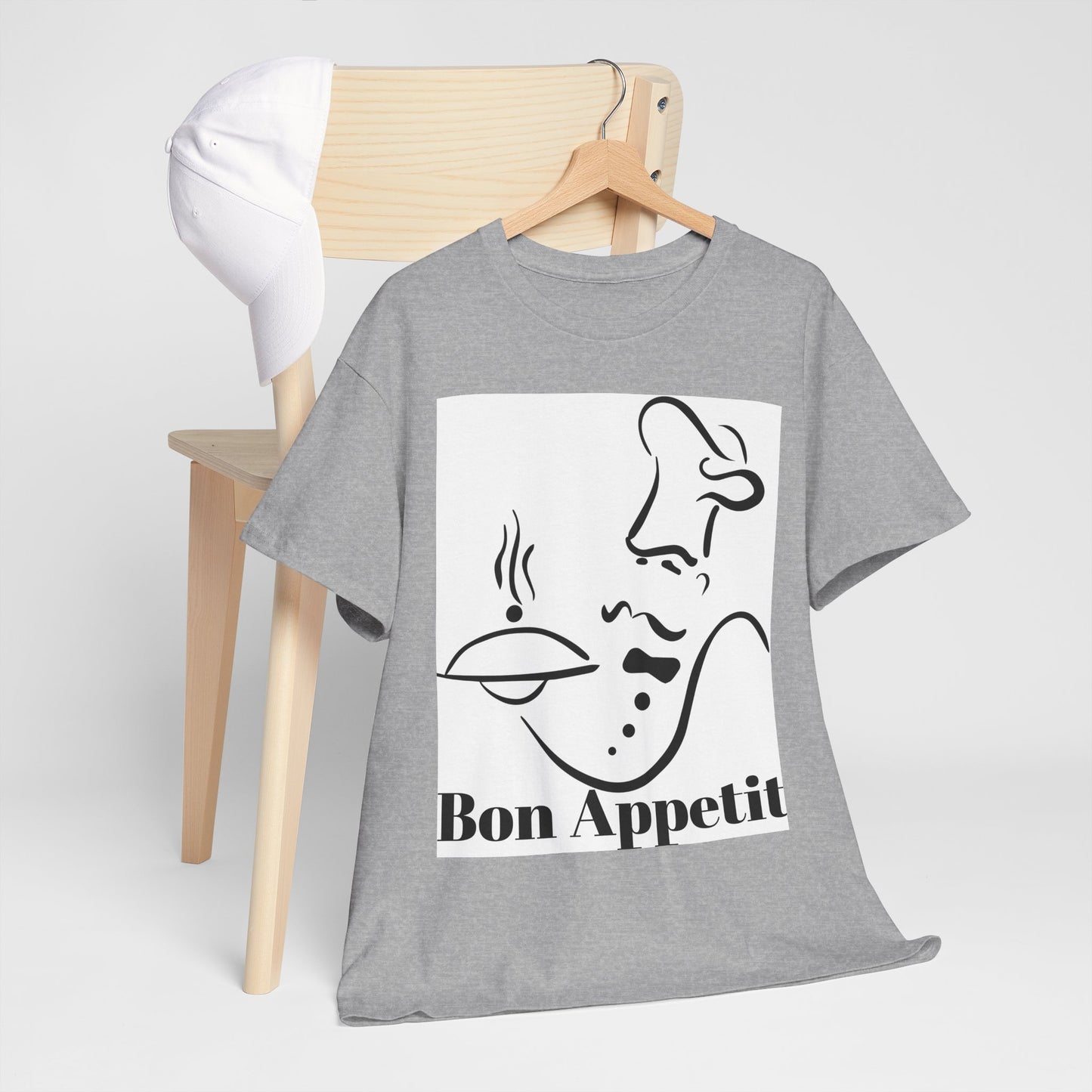 Bon Appetit Chef Unisex Heavy Cotton Tee - Perfect for Food Lovers & Culinary Chefs