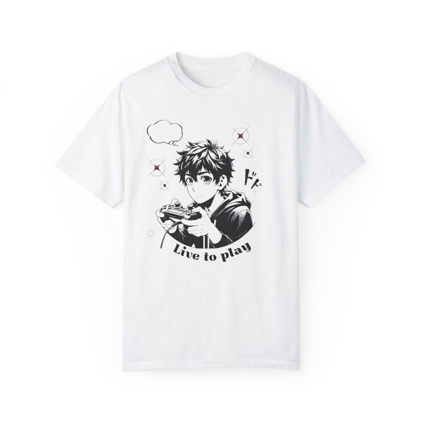 Anime 'Live to Play' Unisex Garment-Dyed T-Shirt