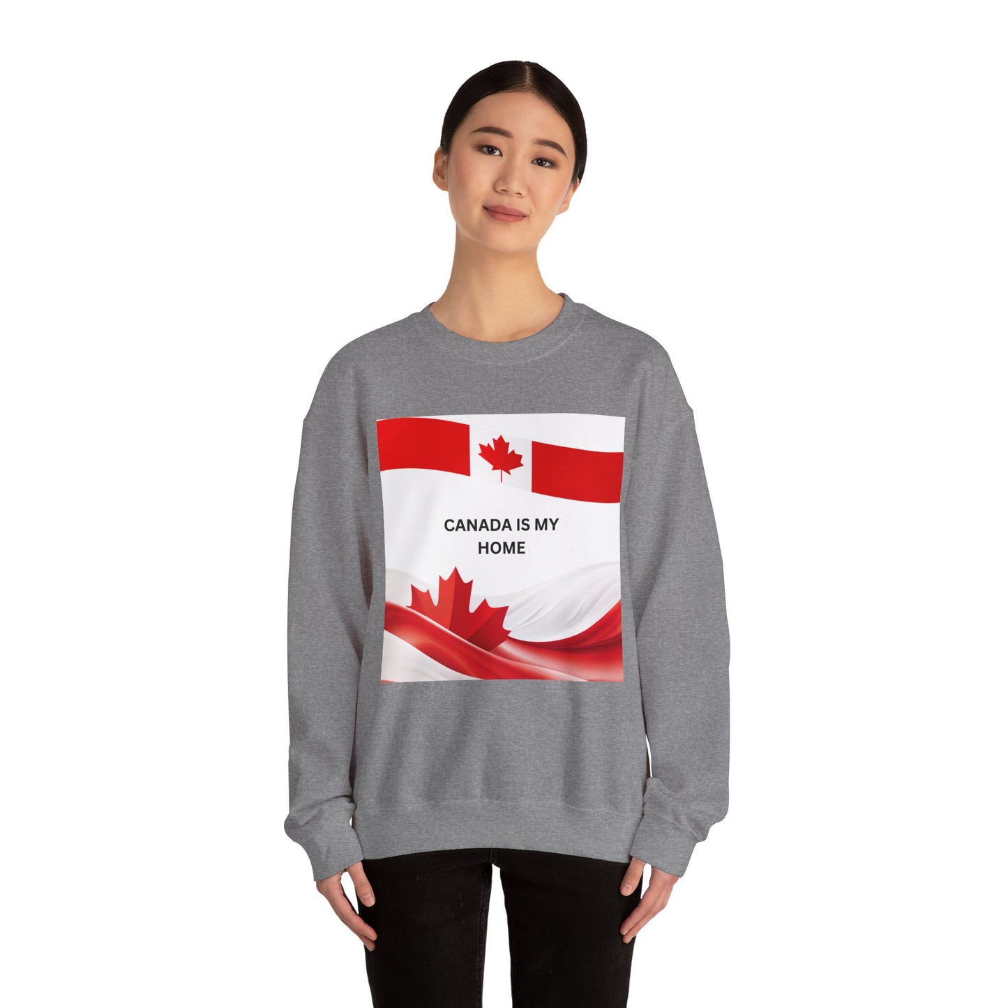 Canada Is My Home Unisex Heavy Blend Crewneck Sweatshirt - Comfortable Canadian Pride Apparel