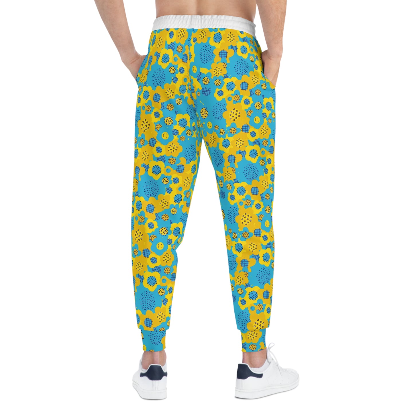 ‘Blue/Yellow Pattern’ Athletic Joggers (AOP)