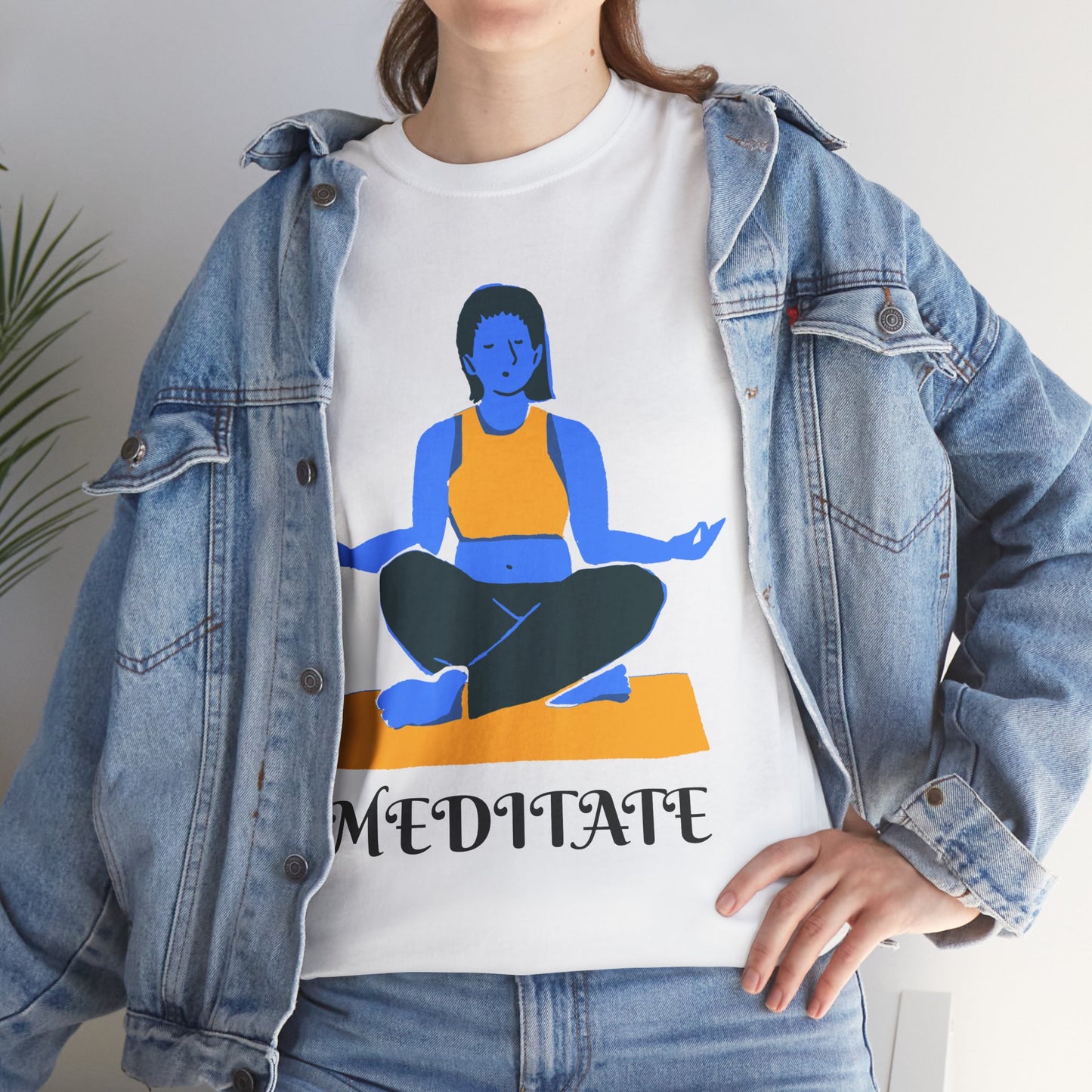 ‘MEDITATE’ Unisex Heavy Cotton Tee