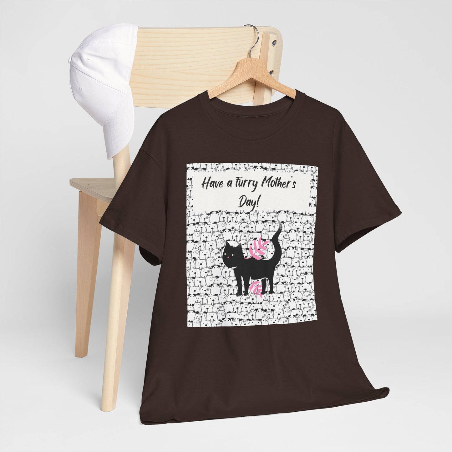Mother's Day Cat Tee - Unisex Heavy Cotton T-Shirt