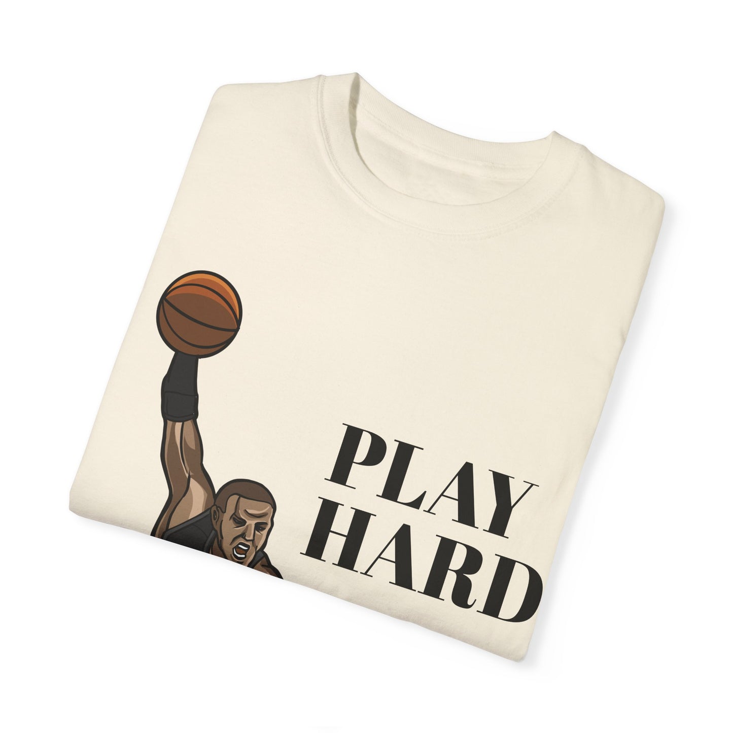‘PLAY HARD’ BASKETBALL Unisex Garment-Dyed T-shirt