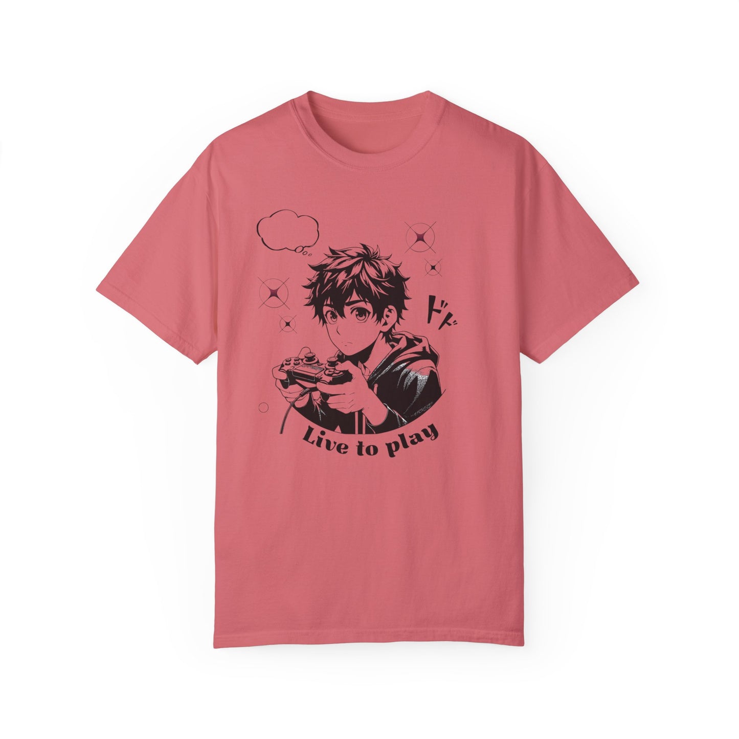 Anime 'Live to Play' Unisex Garment-Dyed T-Shirt