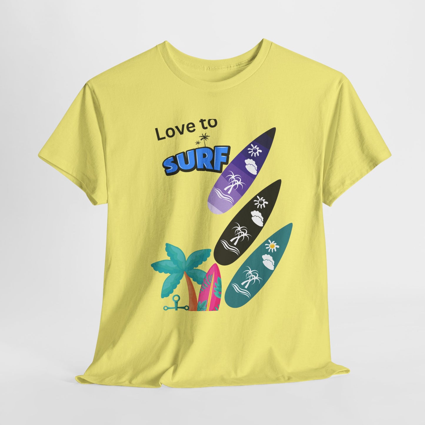 Surf Lover Unisex Heavy Cotton Tee, Beach T-Shirt, Summer Apparel, Gift for Surfers, Casual Wear, Surfing Enthusiast Shirt
