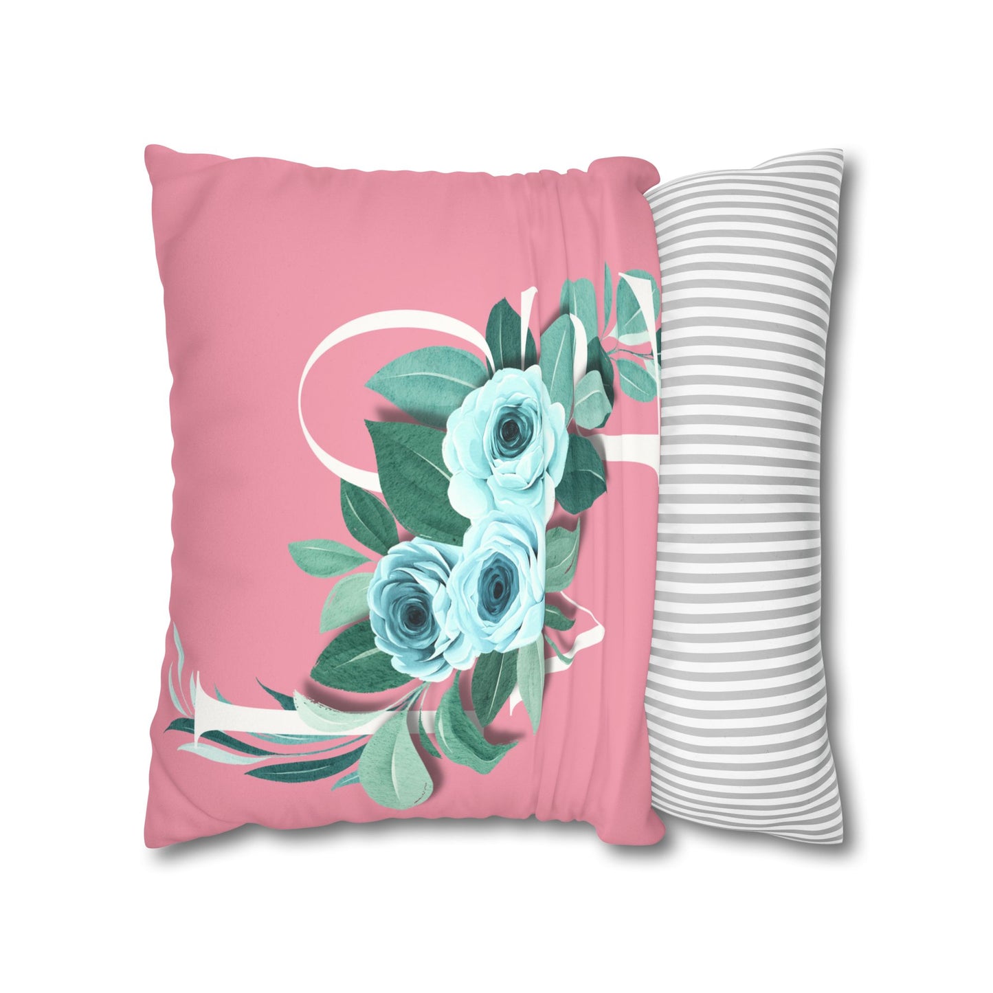 ‘LOVE’ Faux Pink Suede Square Pillowcase