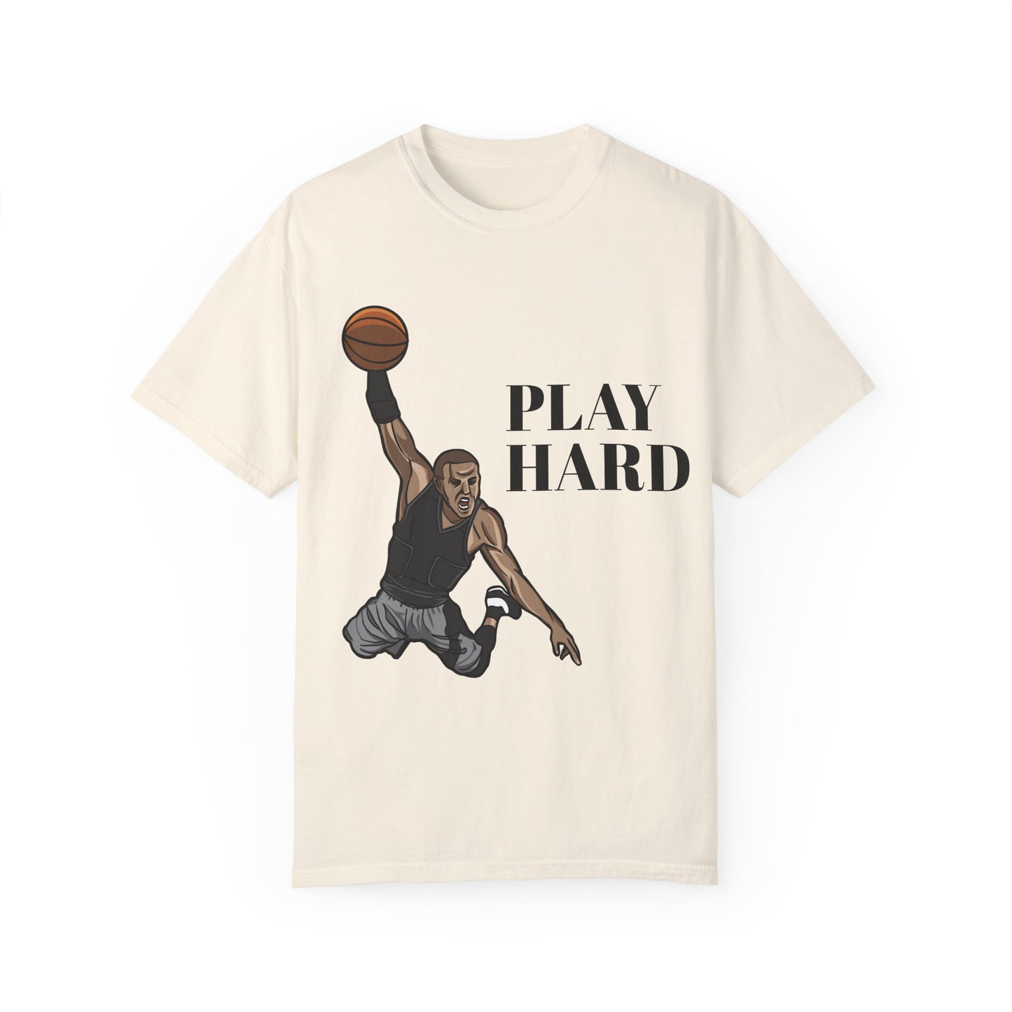 ‘PLAY HARD’ BASKETBALL Unisex Garment-Dyed T-shirt