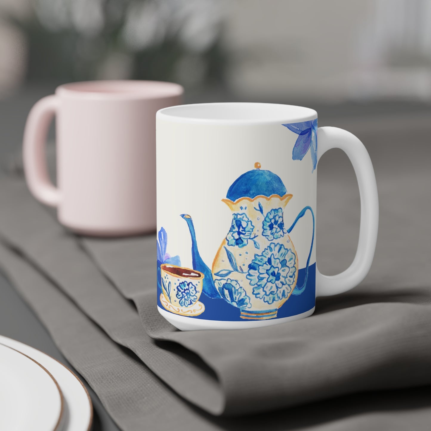Floral Ceramic Mug - A Sweet Treat for Mom