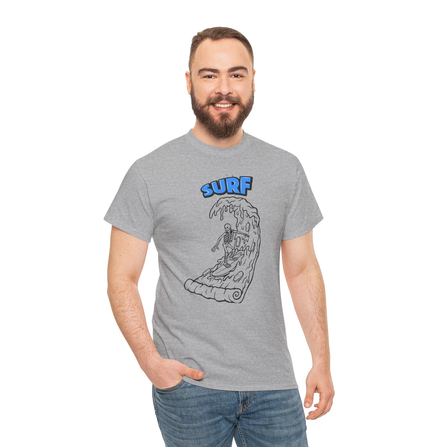 Surf Vibes Unisex Heavy Cotton Tee - Perfect for Beach Lovers, Summer Festivals, Casual Outings, Gift for Surfers, Fun and Relaxed Lifestyle
