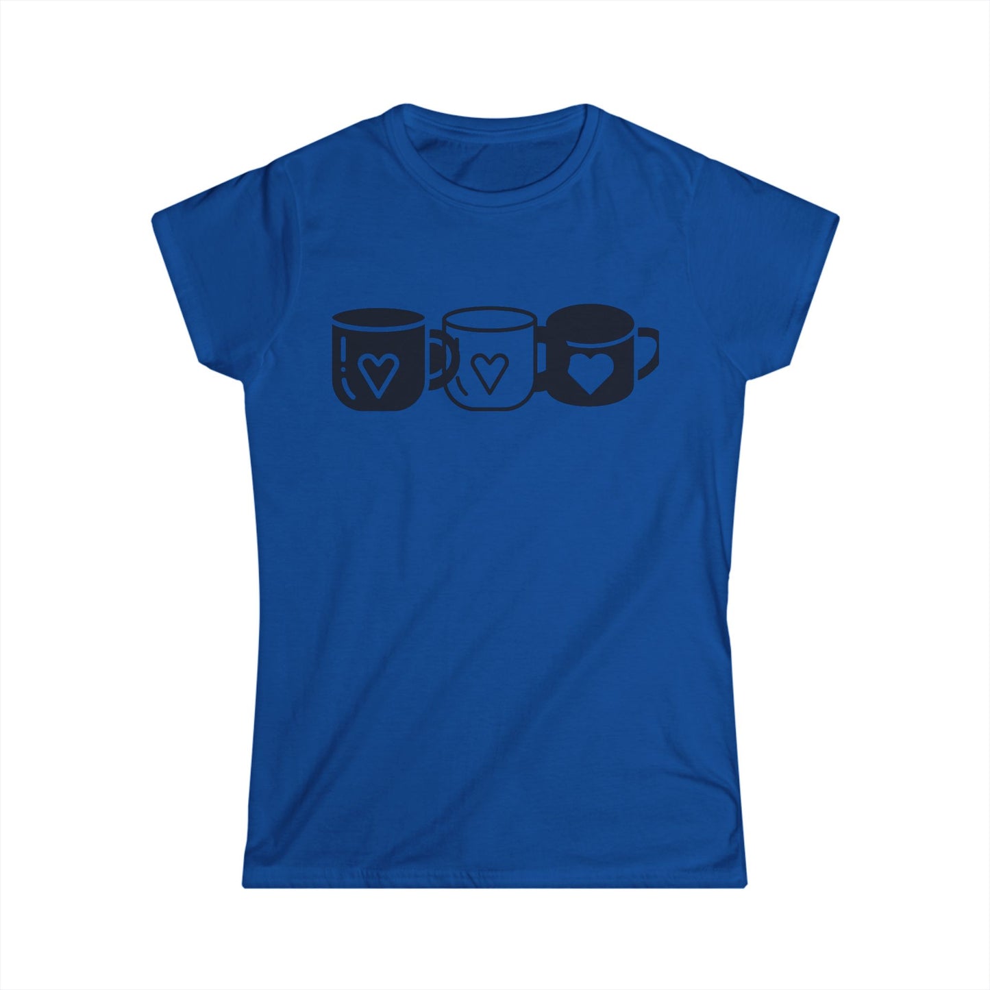 Women's Love Cups Tee, Cute Gift for Coffee Lovers, Casual Graphic Shirt, Ideal for Birthdays, Valentine's Day, Everyday Wear