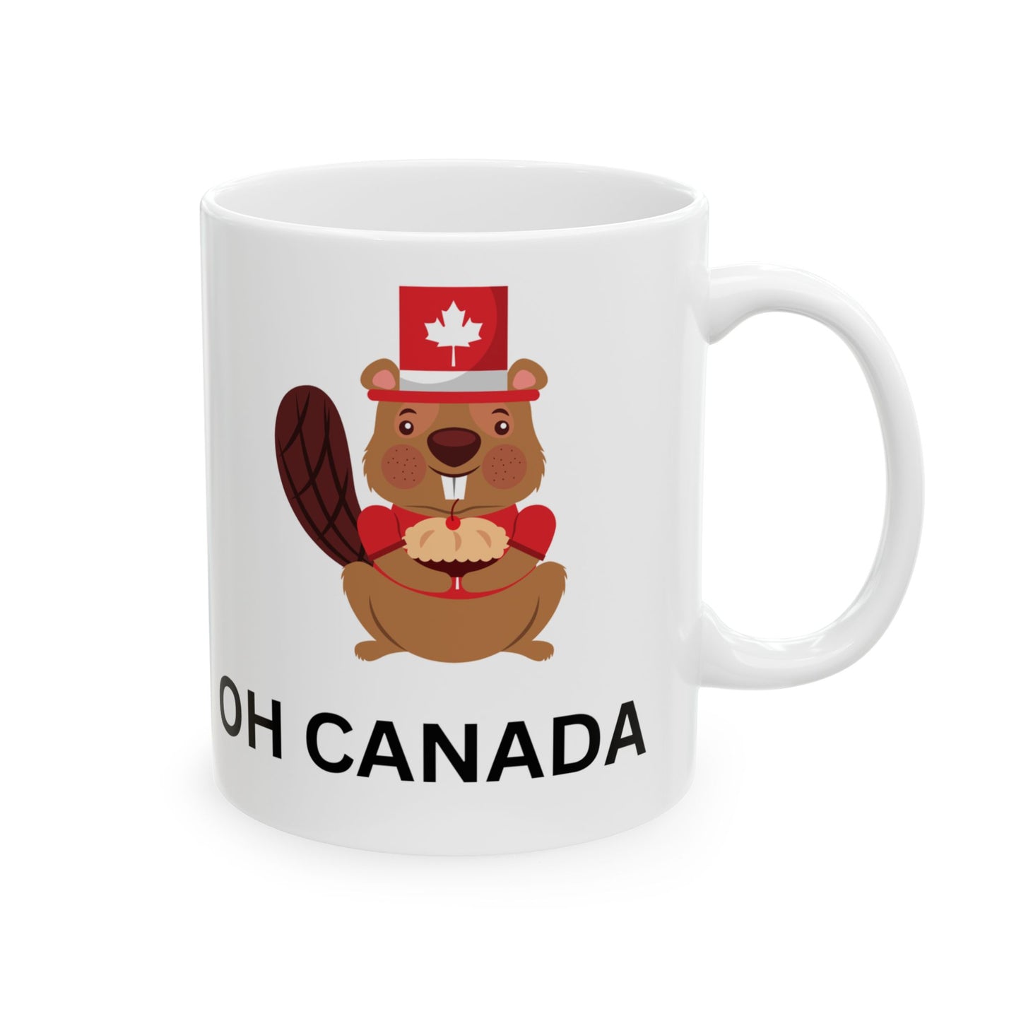 Canada-Themed Ceramic Mug - Oh Canada, Cute Beaver Design, Perfect for Gifts and Celebrations