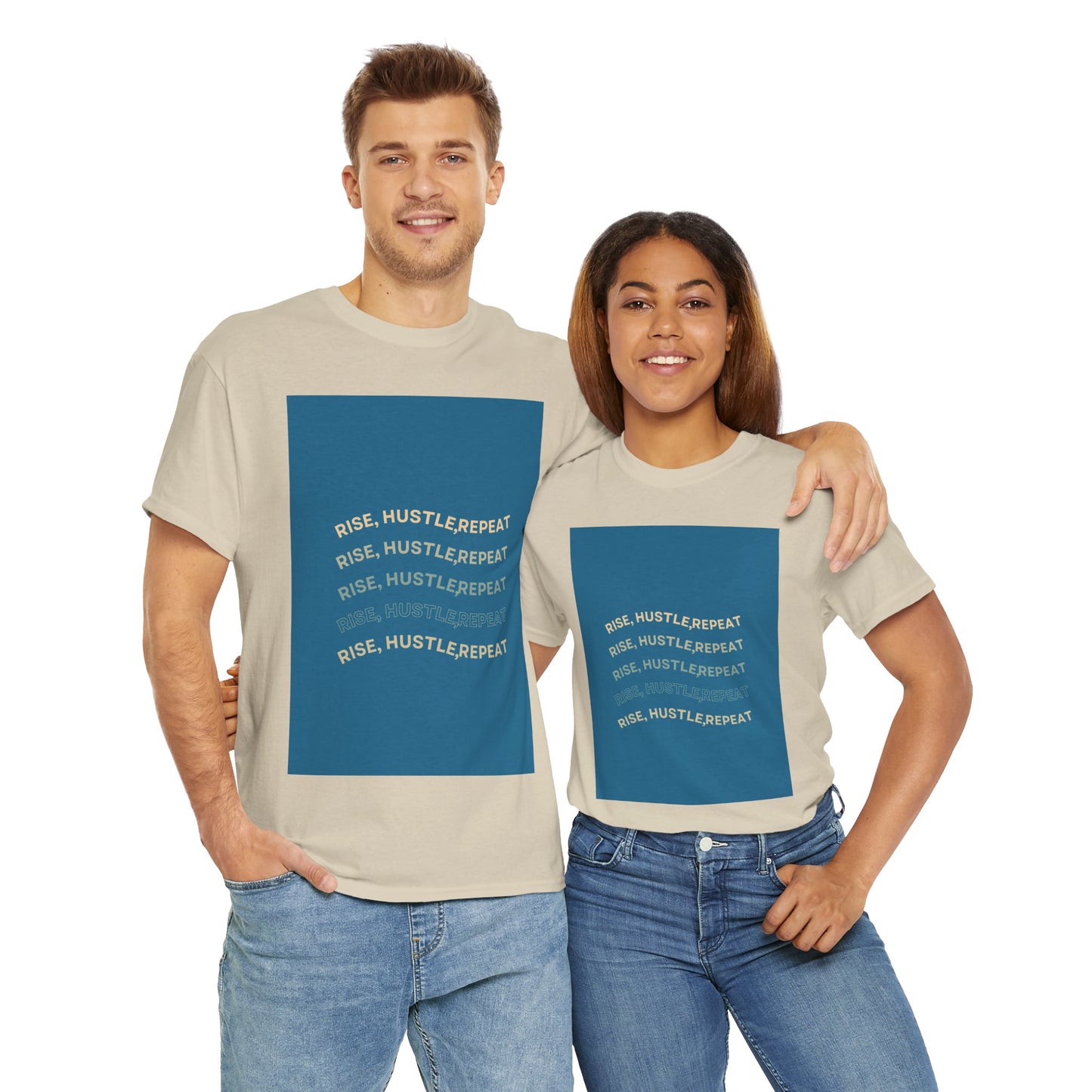 Rise,Hustle, Repeat’ Unisex Heavy Cotton Tee