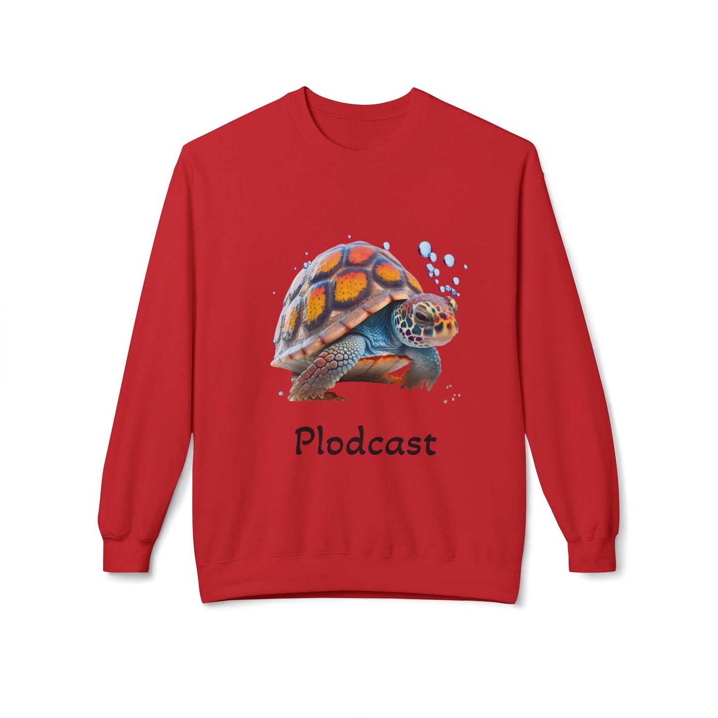 ‘Plodcast’ Turtle Unisex Midweight Softstyle Fleece Crewneck Sweatshirt