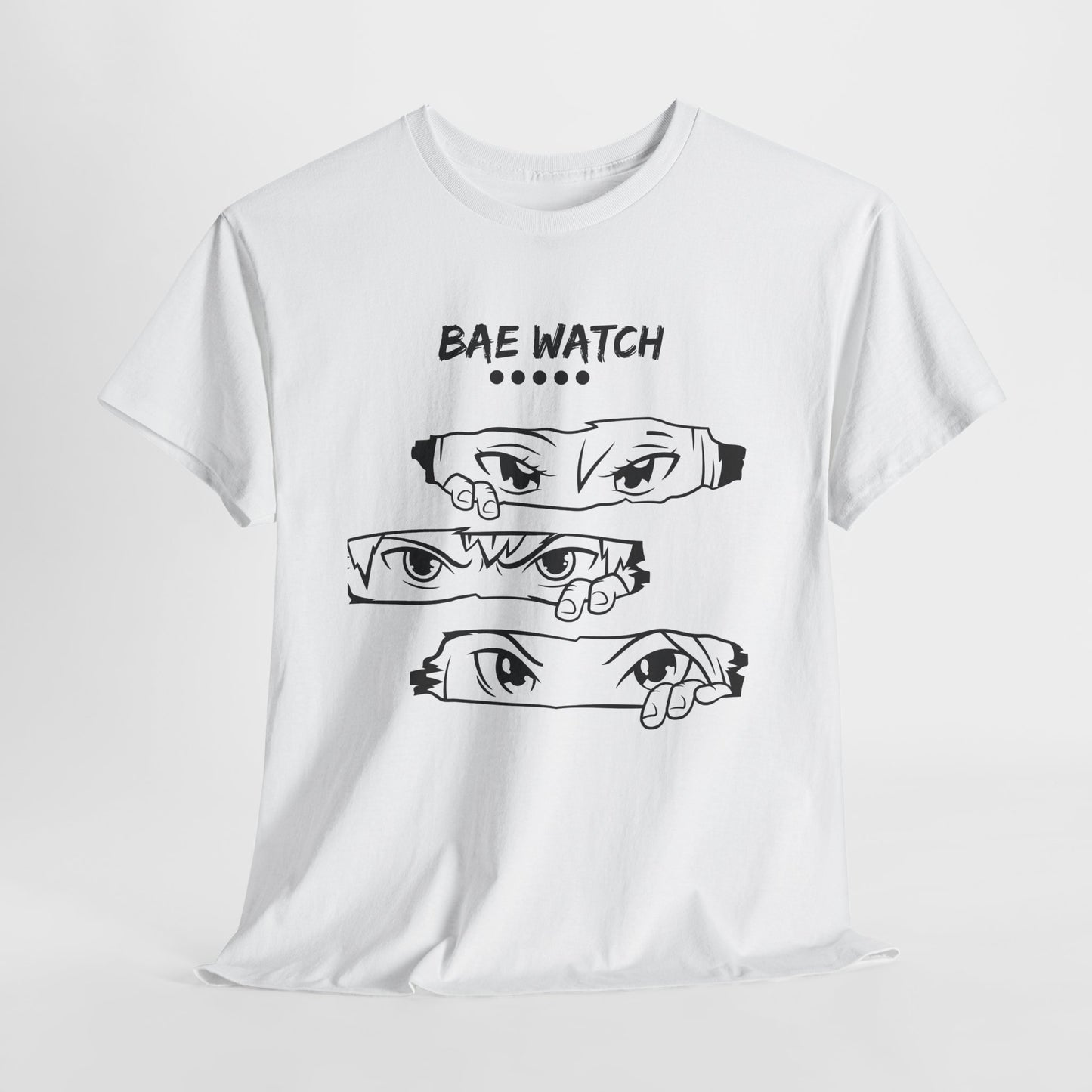 Bae Watch Unisex Heavy Cotton Tee - Fun and Playful Graphic Tee for Couples