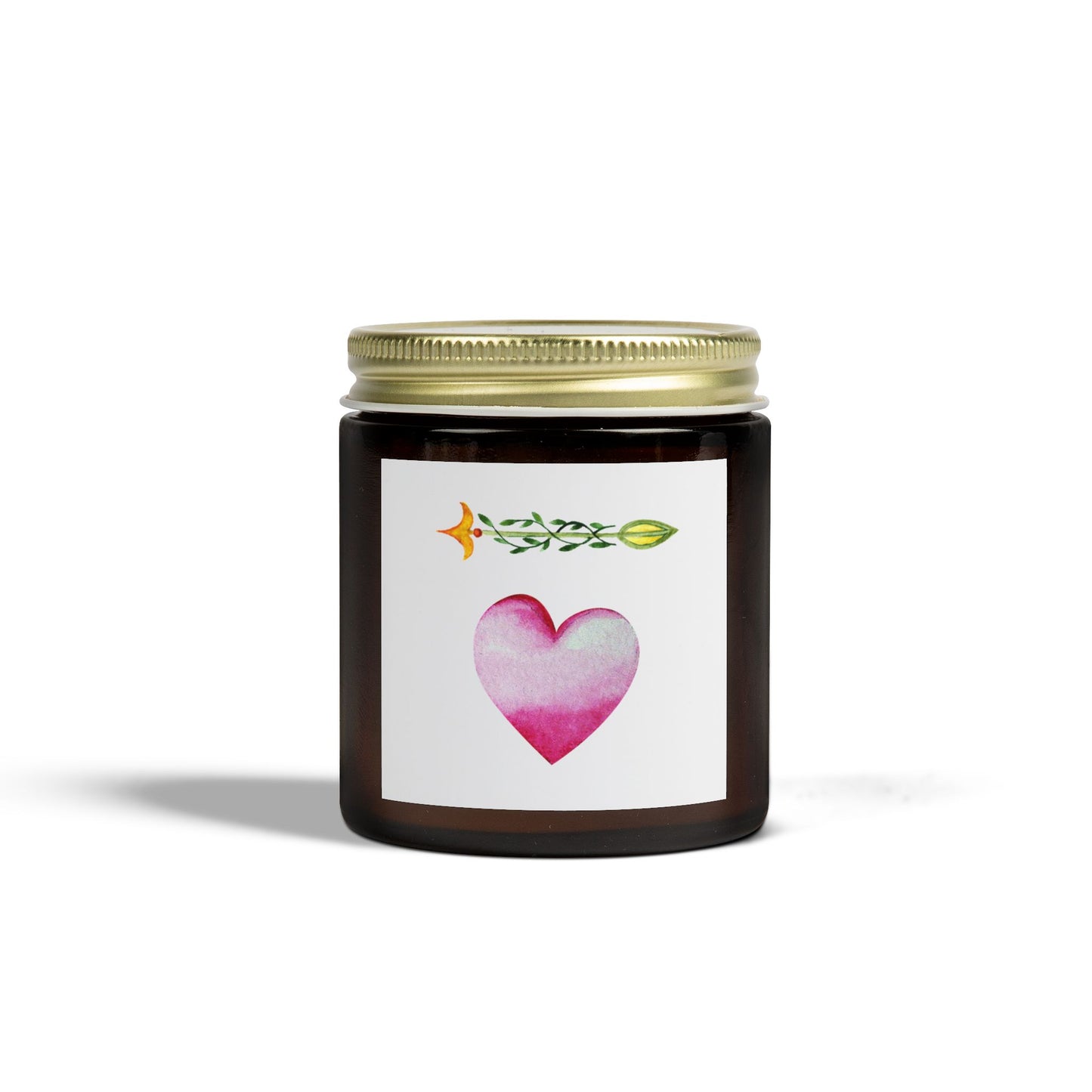 ‘Heart and Arrow’ Scented Candles, Coconut Apricot Wax (4oz, 9oz)