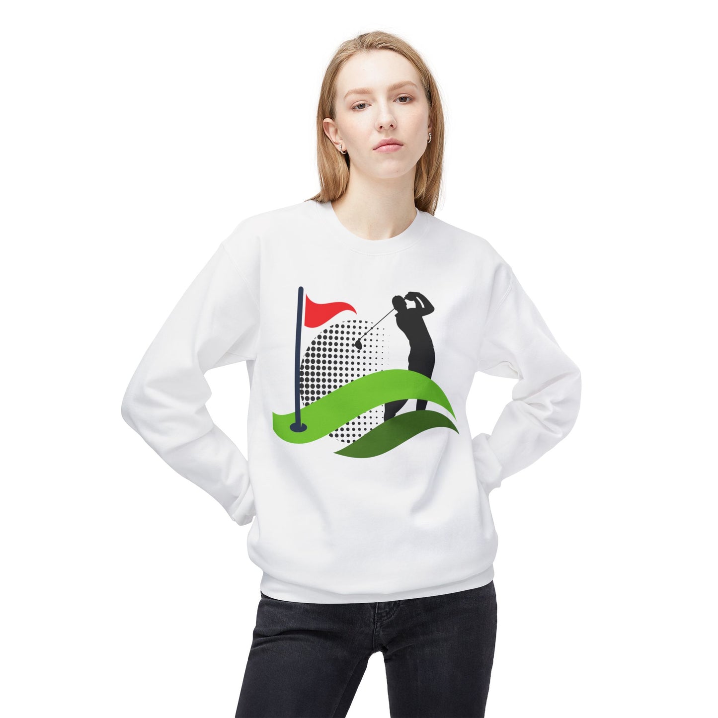 Golf Lover's Unisex Fleece Crewneck Sweatshirt - Perfect for Sports Enthusiasts
