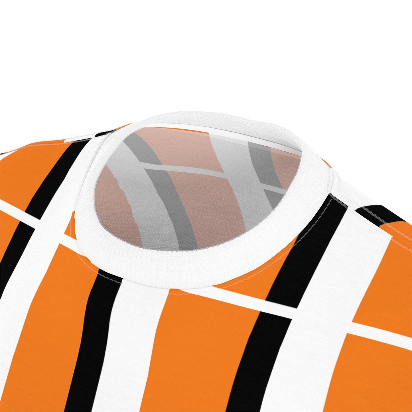 ‘Black & Orange Stripes’ Unisex Cut & Sew Tee (AOP)