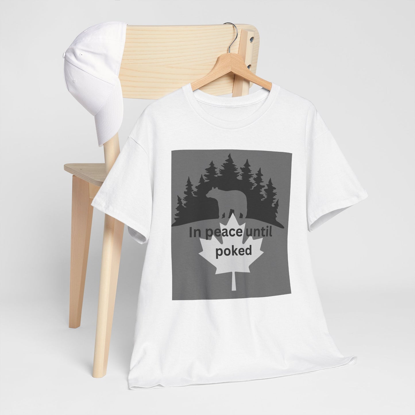 Unisex Heavy Cotton Tee - 'In Peace Until Poked' Graphic Shirt for Nature Lovers