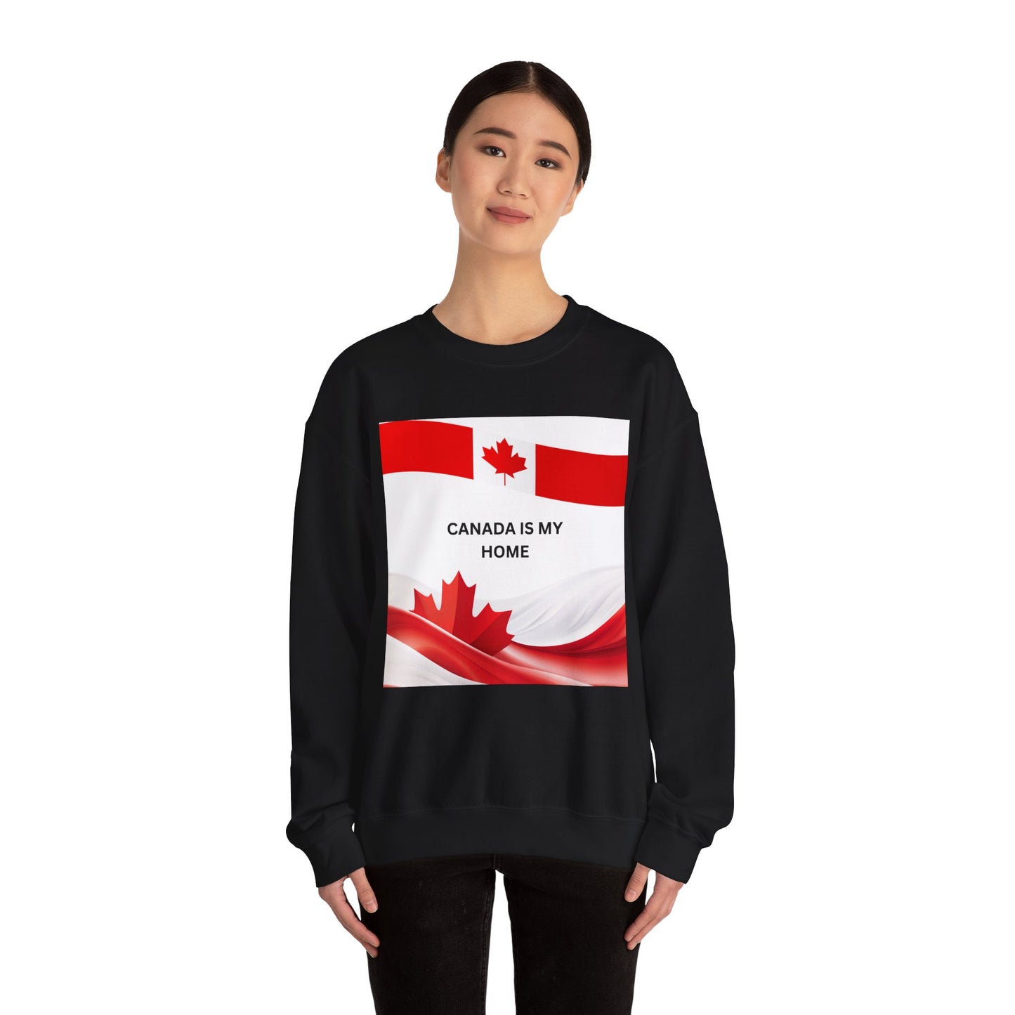 Canada Is My Home Unisex Heavy Blend Crewneck Sweatshirt - Comfortable Canadian Pride Apparel