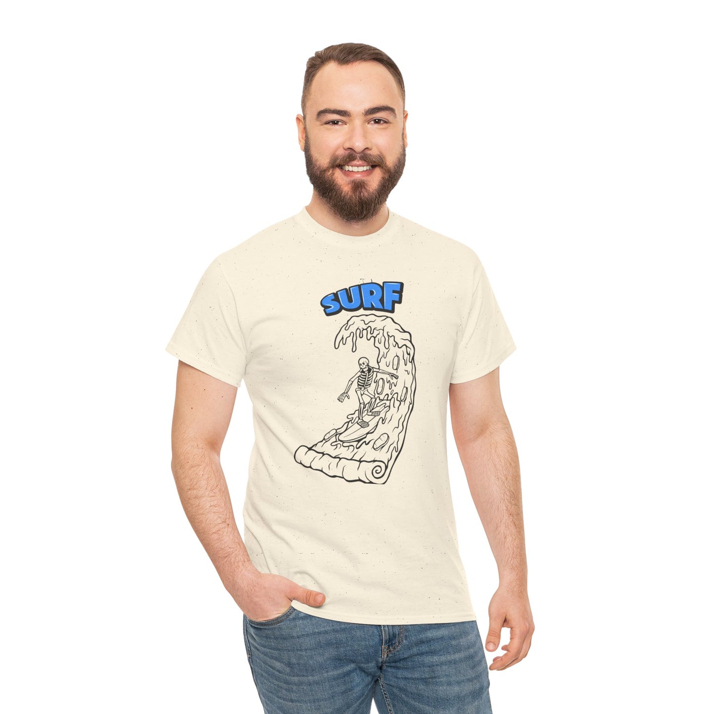 Surf Vibes Unisex Heavy Cotton Tee - Perfect for Beach Lovers, Summer Festivals, Casual Outings, Gift for Surfers, Fun and Relaxed Lifestyle