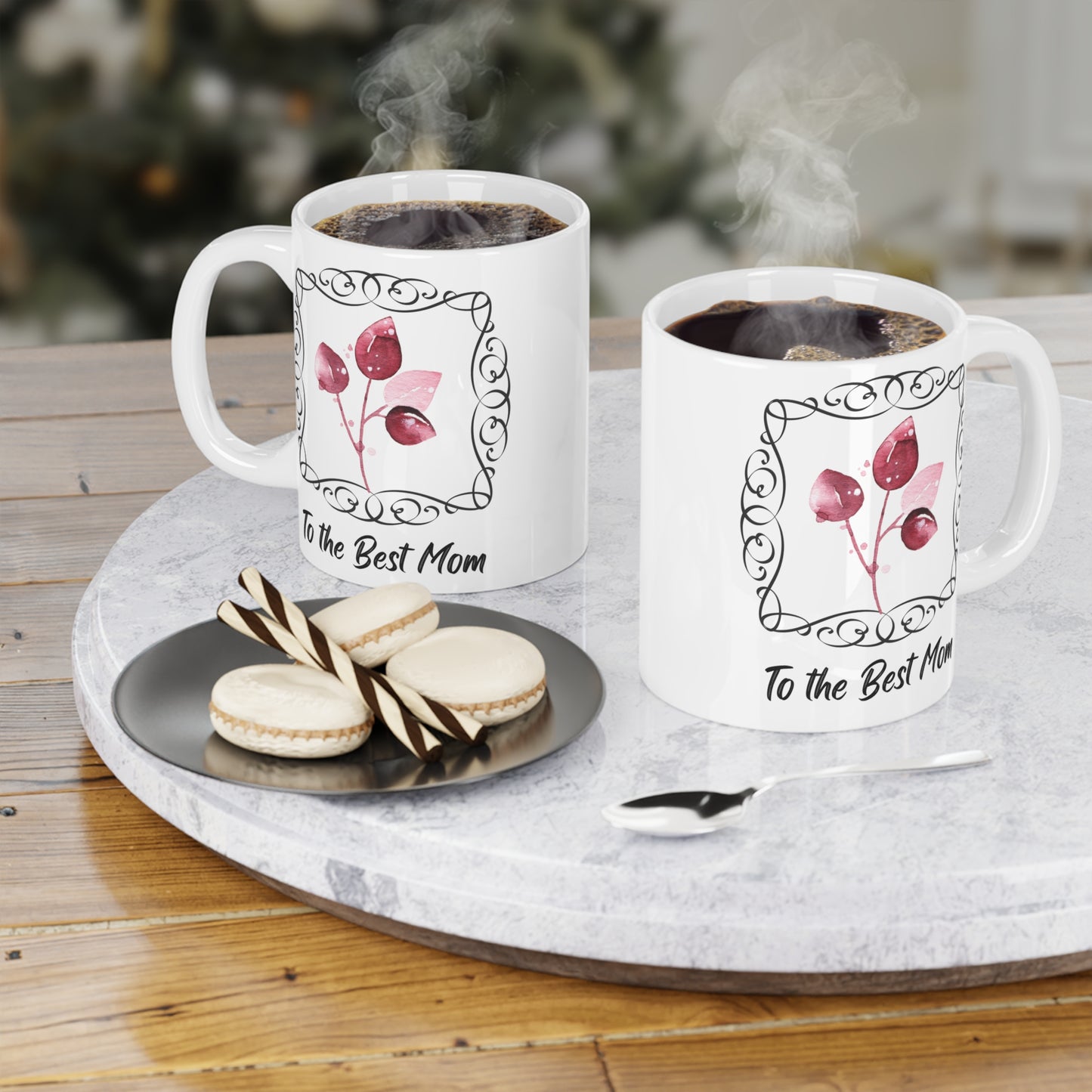 To the Best Mom Floral Ceramic Mug - Perfect Gift for Mother's Day & Celebrations