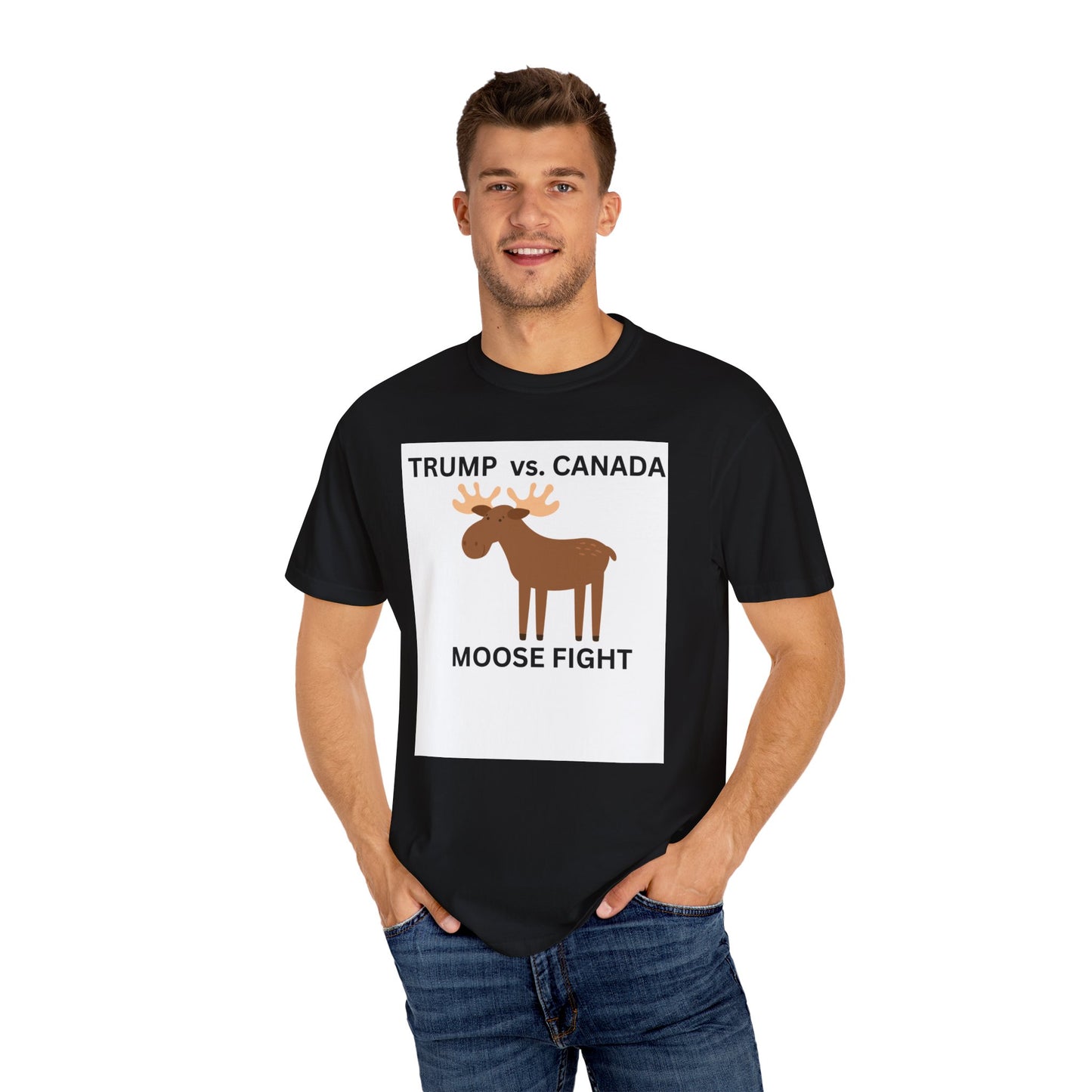 Funny Moose Fight T-Shirt - Trump vs. Canada Unisex Tee