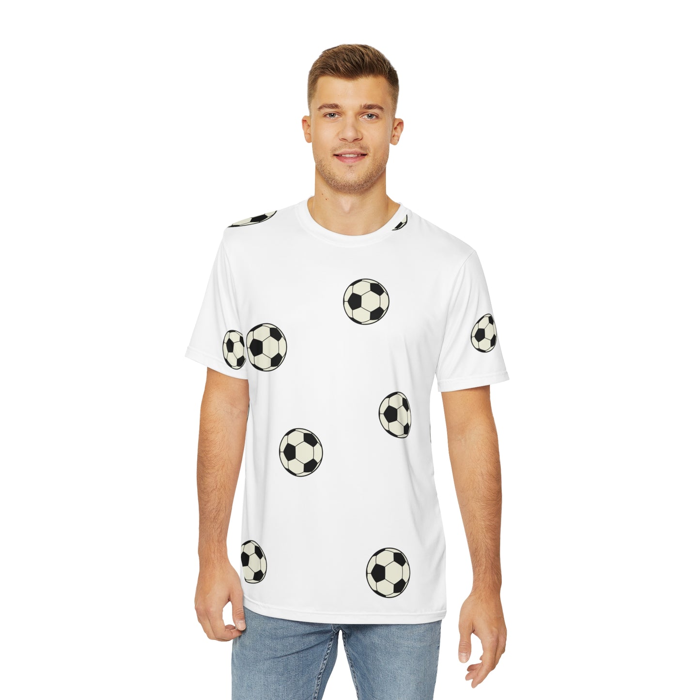 ‘Soccerballs’ Men's Polyester Tee (AOP)