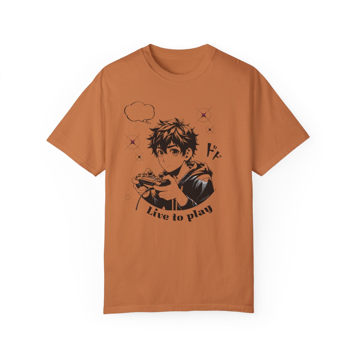 Anime 'Live to Play' Unisex Garment-Dyed T-Shirt