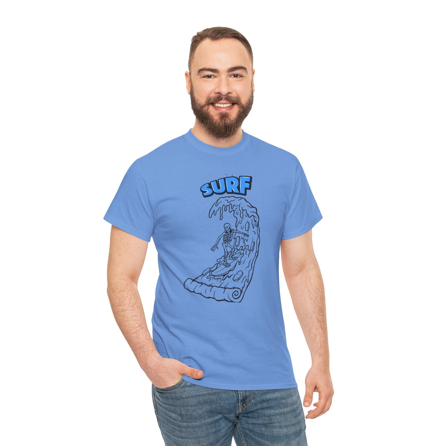 Surf Vibes Unisex Heavy Cotton Tee - Perfect for Beach Lovers, Summer Festivals, Casual Outings, Gift for Surfers, Fun and Relaxed Lifestyle