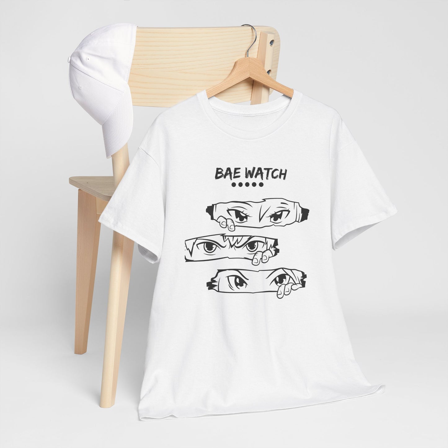Bae Watch Unisex Heavy Cotton Tee - Fun and Playful Graphic Tee for Couples