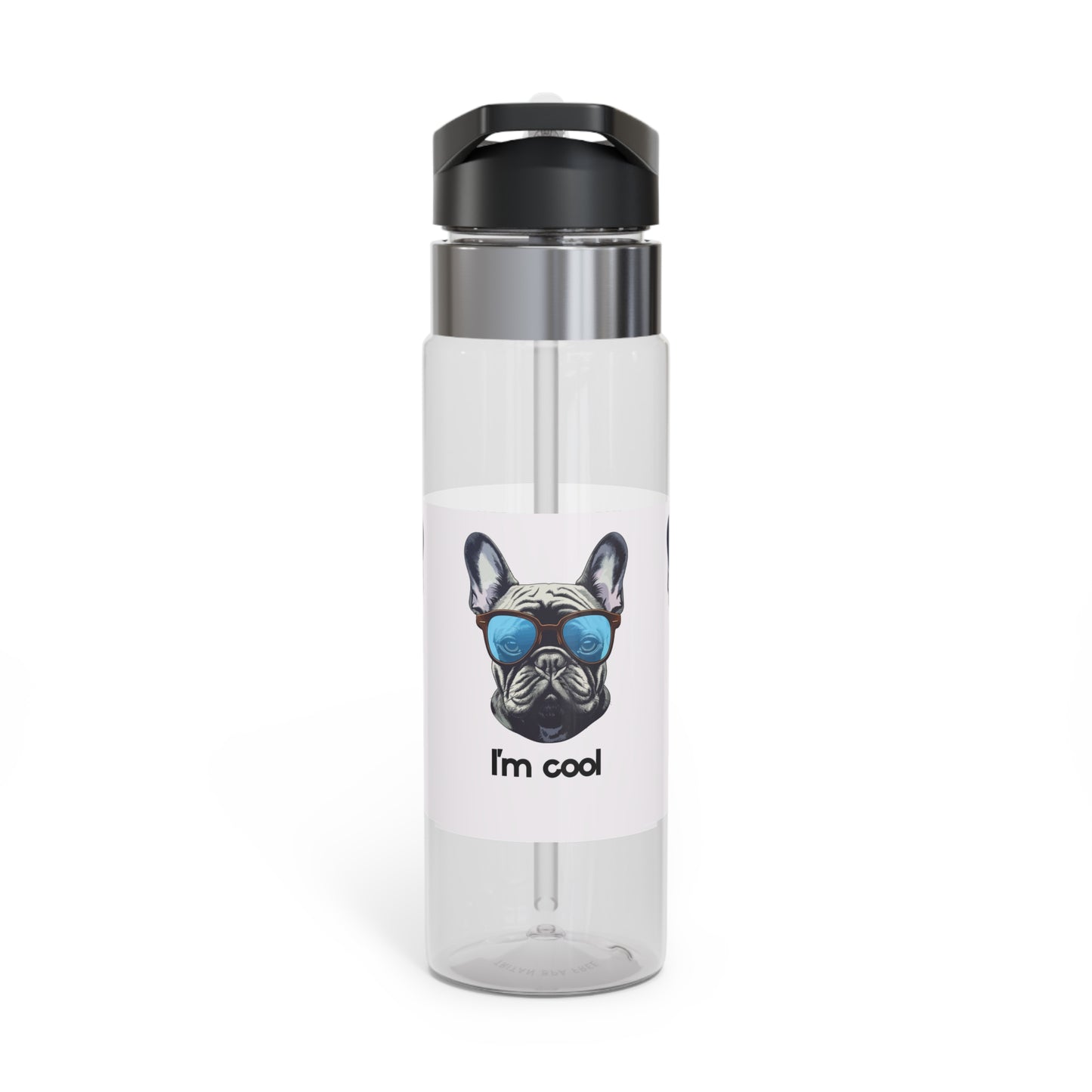 Cool Dog Sport Bottle, 20oz Water Bottle, Trendy Fitness Hydration, Gift for Animal Lovers, Cool Pet Merchandise, Cute French Bulldog Design