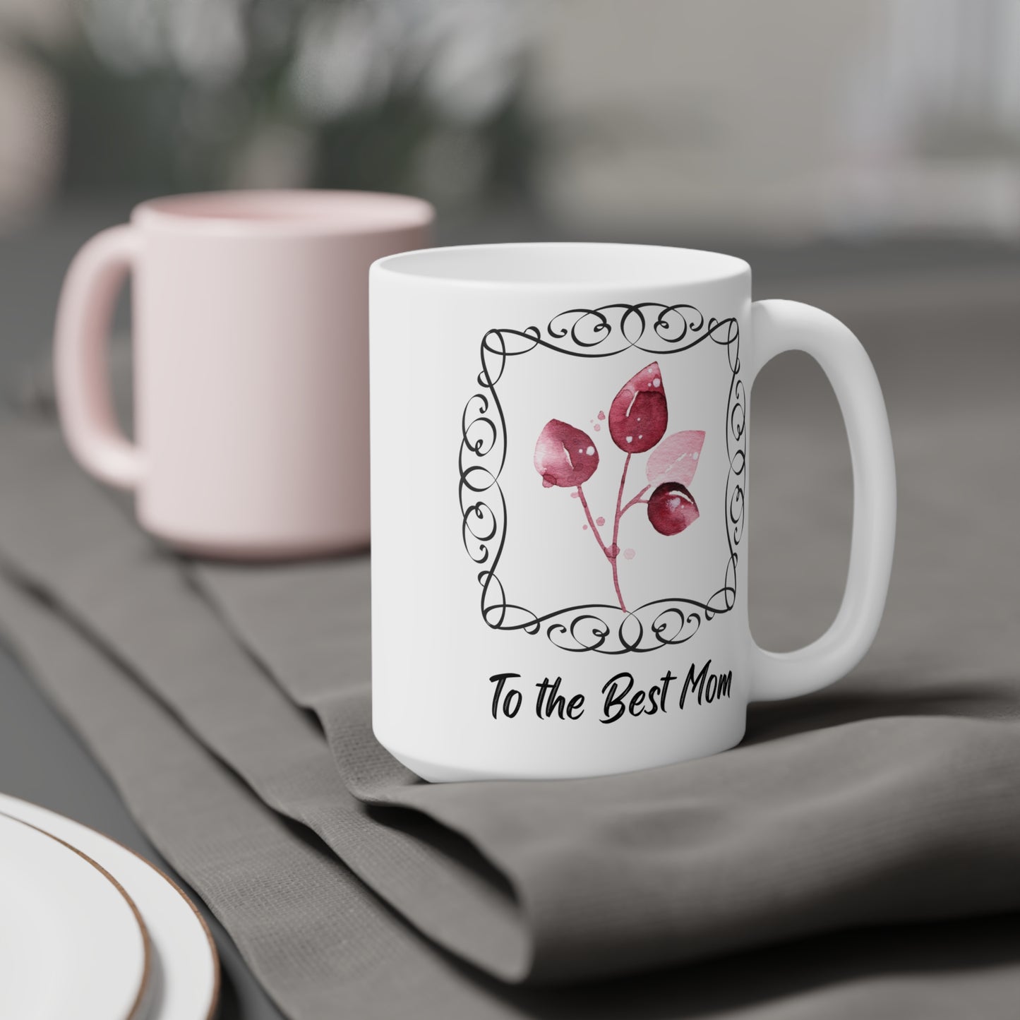 To the Best Mom Floral Ceramic Mug - Perfect Gift for Mother's Day & Celebrations