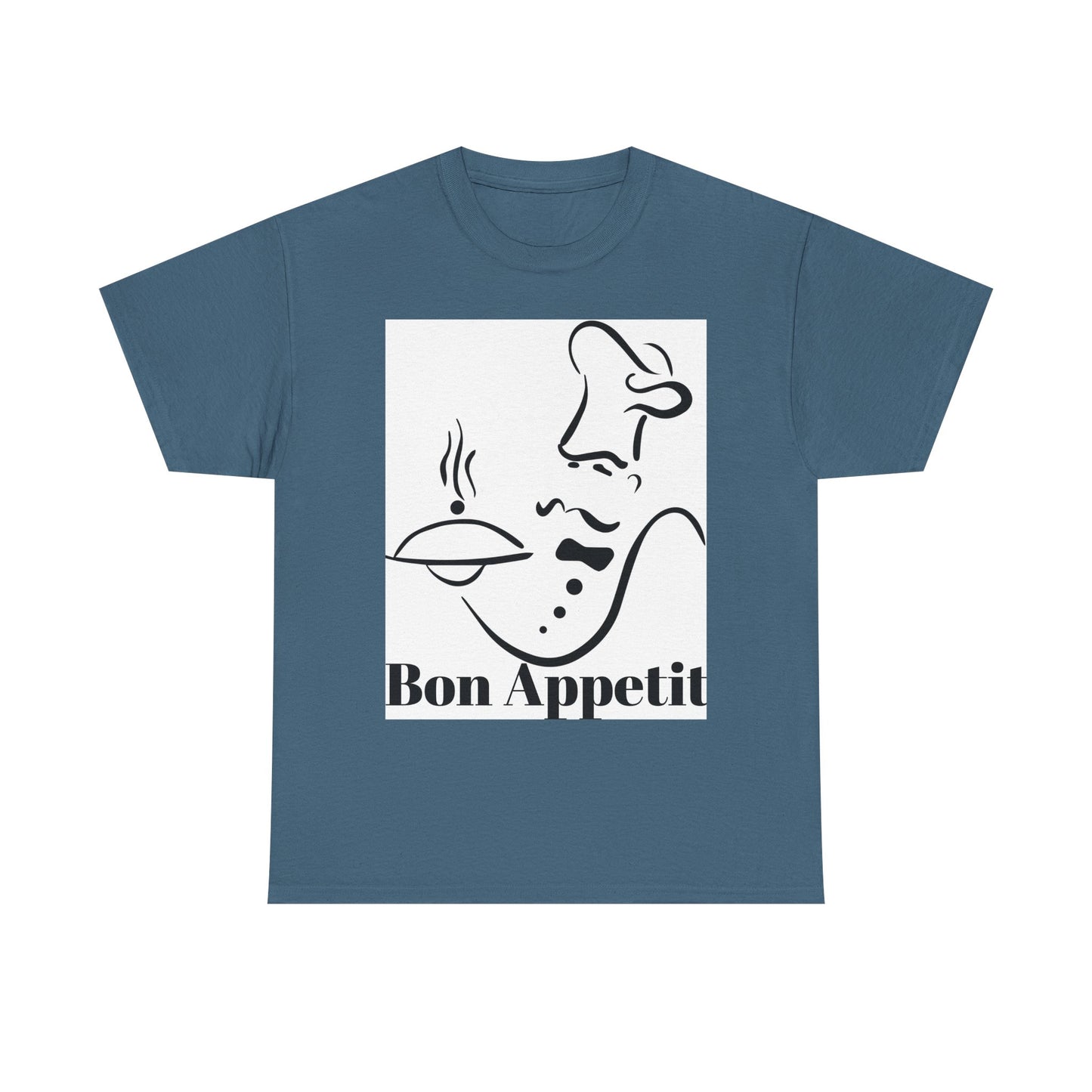 Bon Appetit Chef Unisex Heavy Cotton Tee - Perfect for Food Lovers & Culinary Chefs