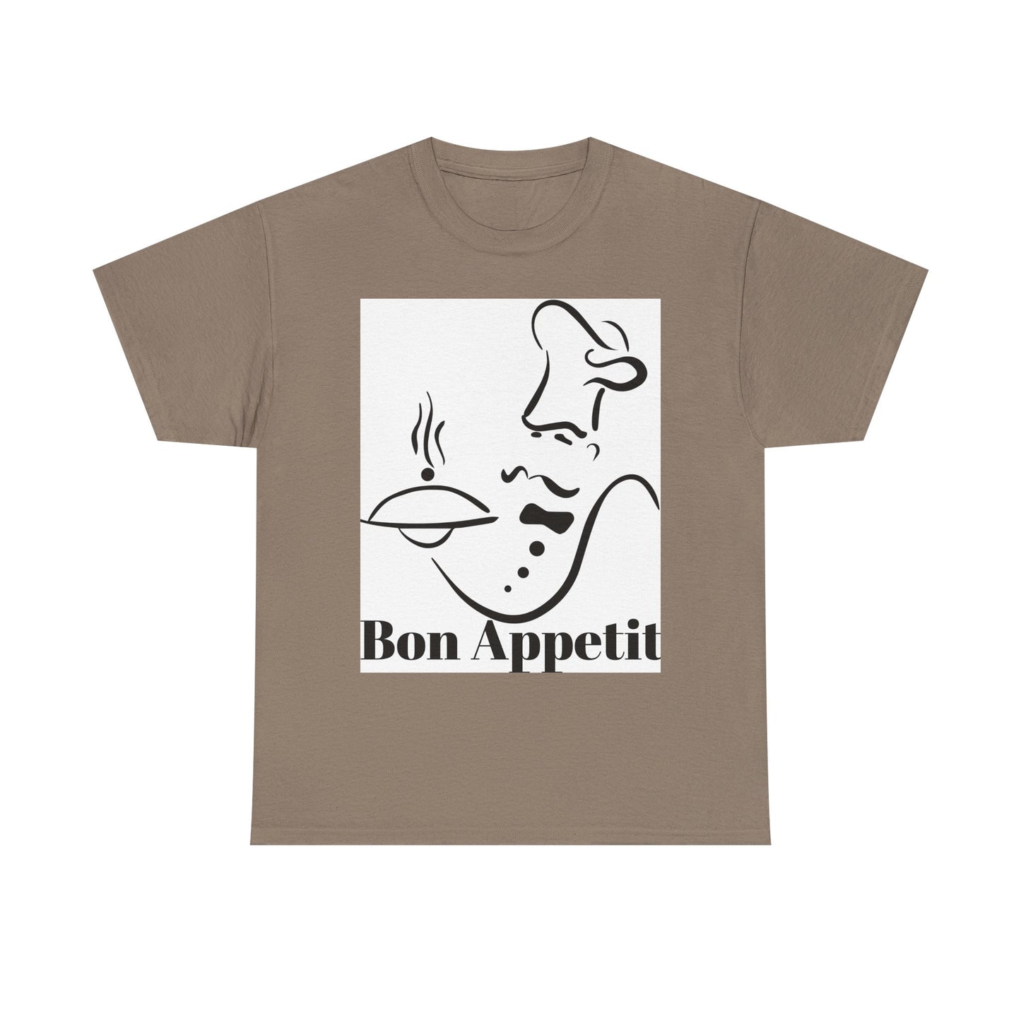 Bon Appetit Chef Unisex Heavy Cotton Tee - Perfect for Food Lovers & Culinary Chefs