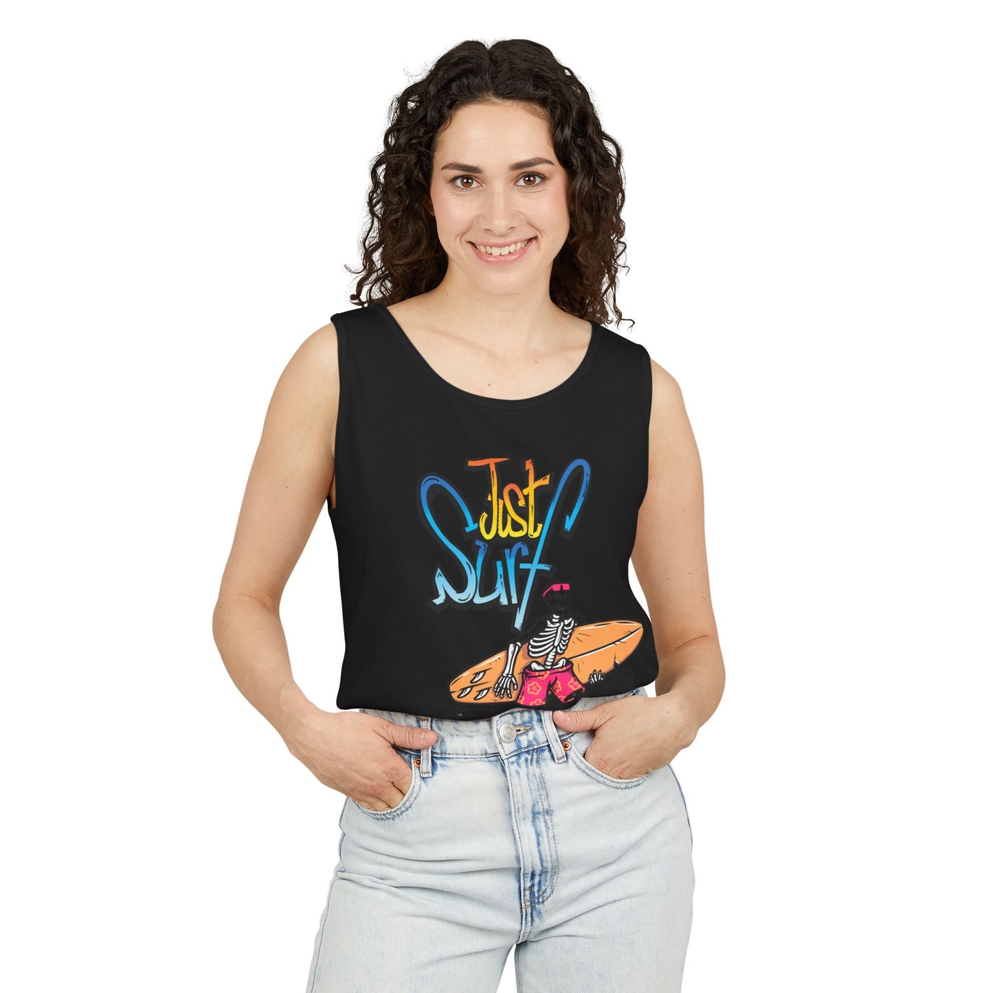 Surf Vibes Unisex Tank Top - Casual Beachwear, Summer Essential, Fun Gift for Surf Lovers, Relaxed Fit, Summer Vacation