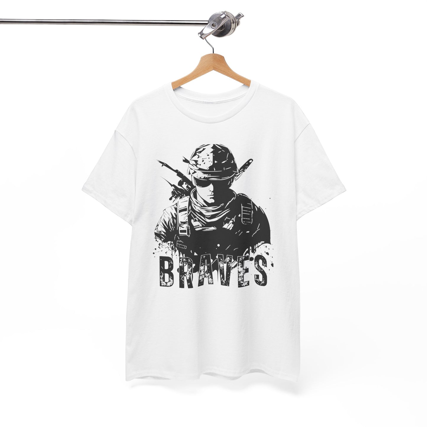 Braves Unisex Heavy Cotton Tee - Bold Military Tribute Shirt