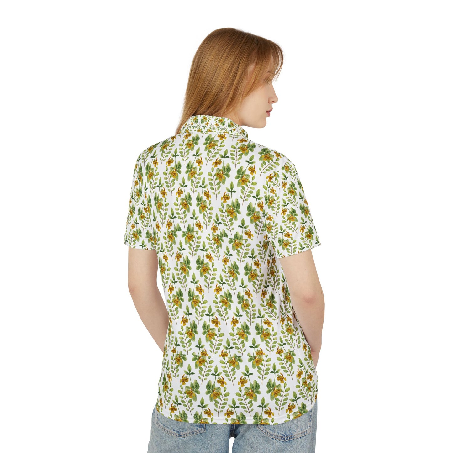 ‘White, Green & Yellow Pattern’ Unisex Polo Shirt (AOP)