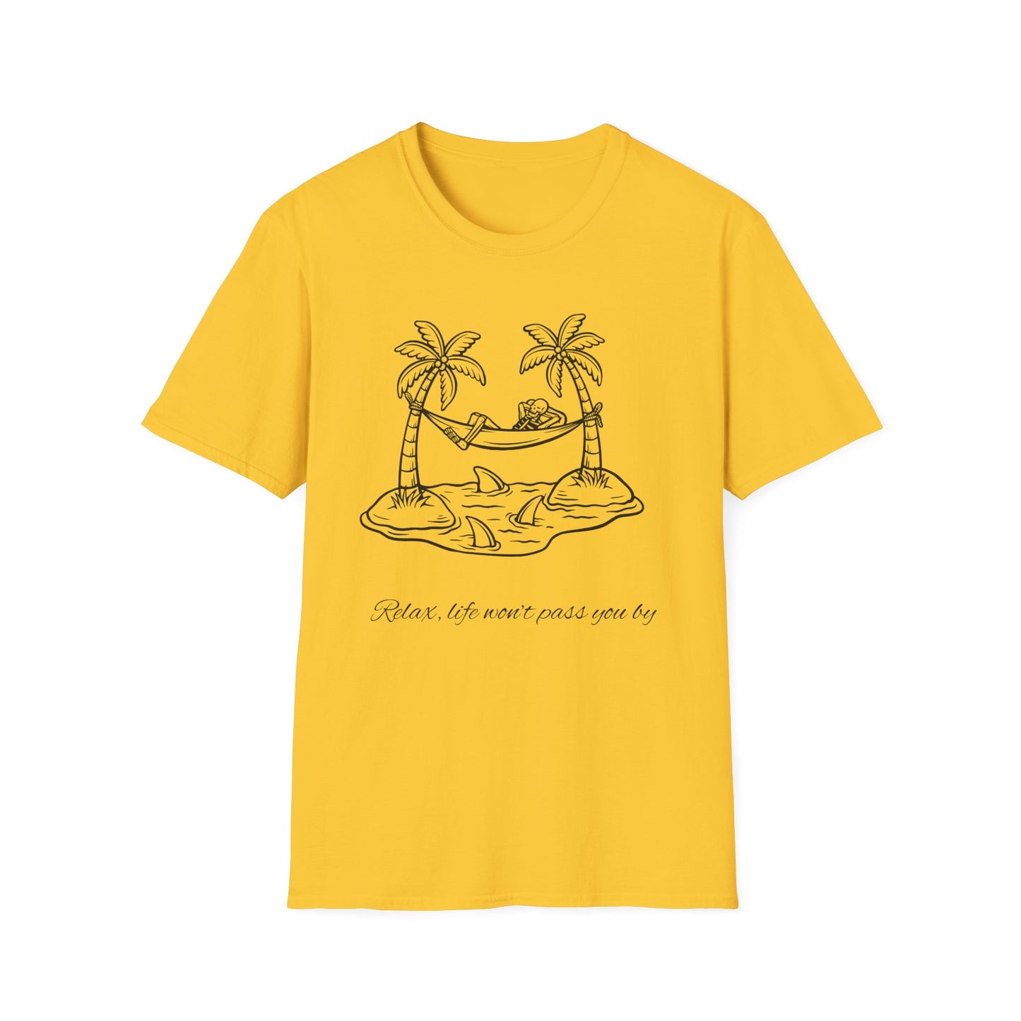Relaxing Paradise T-Shirt with Hand-Drawn Design, Beach Vibes Tee, Summer Apparel, Eco-Friendly Gift, Vacation Essential
