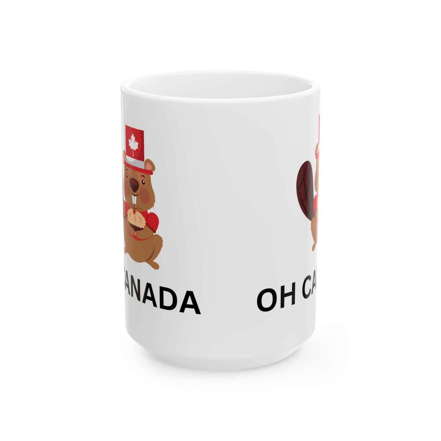 Canada-Themed Ceramic Mug - Oh Canada, Cute Beaver Design, Perfect for Gifts and Celebrations