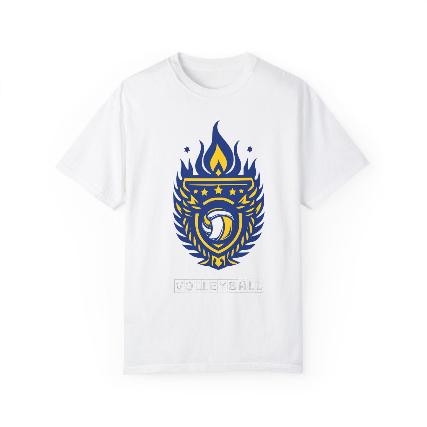 Vintage Volleyball Crest Unisex Garment-Dyed T-shirt