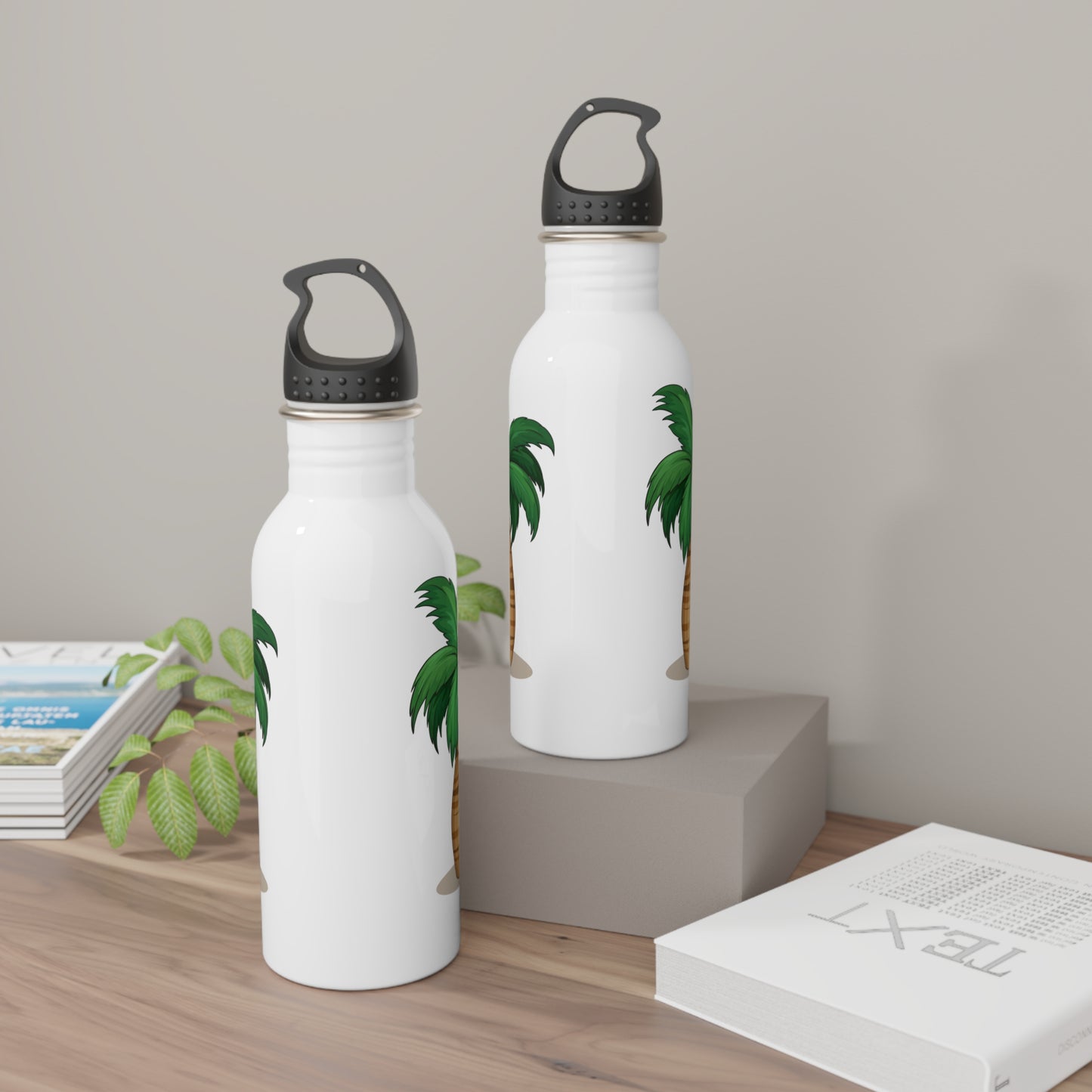 Tropical Paradise Water Bottle, Eco-Friendly Hydration, Summer Travel Accessory, Gift for Beach Lovers, Fitness Companion