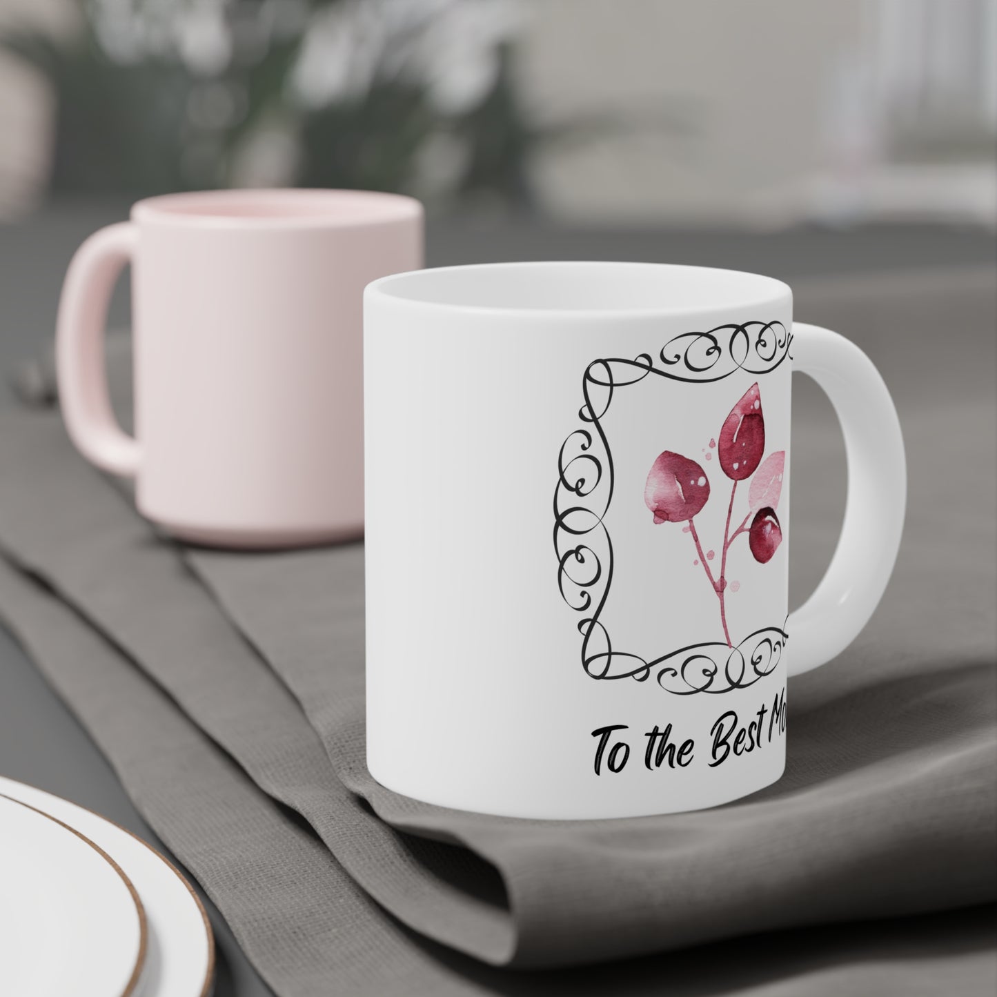 To the Best Mom Floral Ceramic Mug - Perfect Gift for Mother's Day & Celebrations