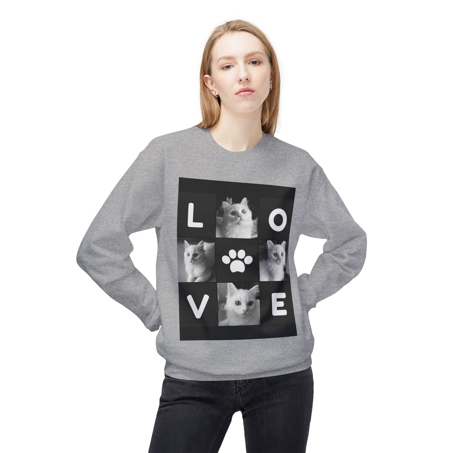 Love Cats Unisex Fleece Sweatshirt