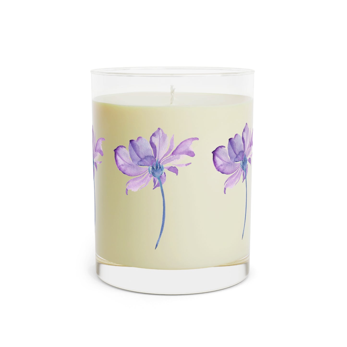 ‘Purple Flowers’ Scented Candle - Full Glass, 11oz
