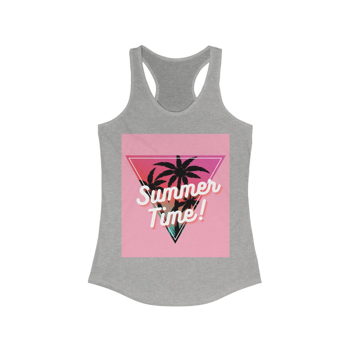 Women's Summer Time Racerback Tank, Tropical Tee, Vacation Top, Beachwear, Gift for Her