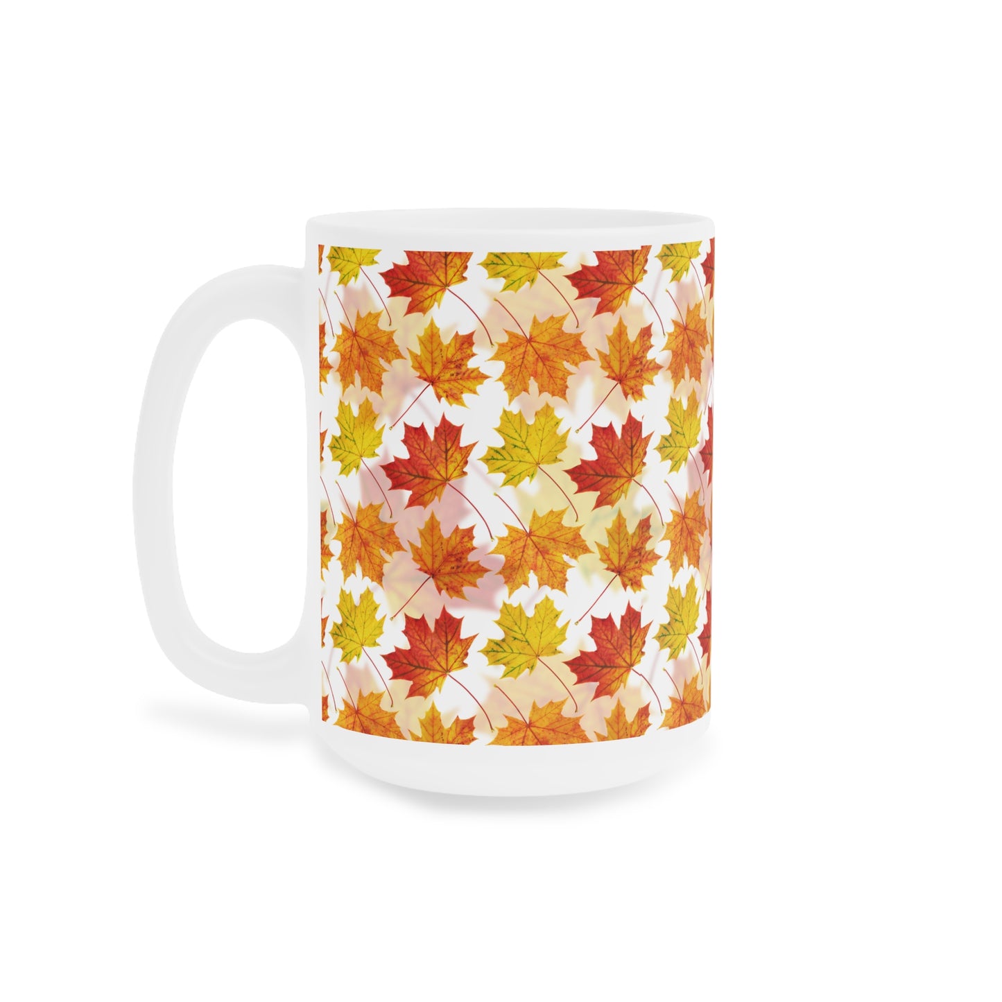 Fall Leaves Ceramic Mug - Cozy Autumn Vibe for Coffee Lovers
